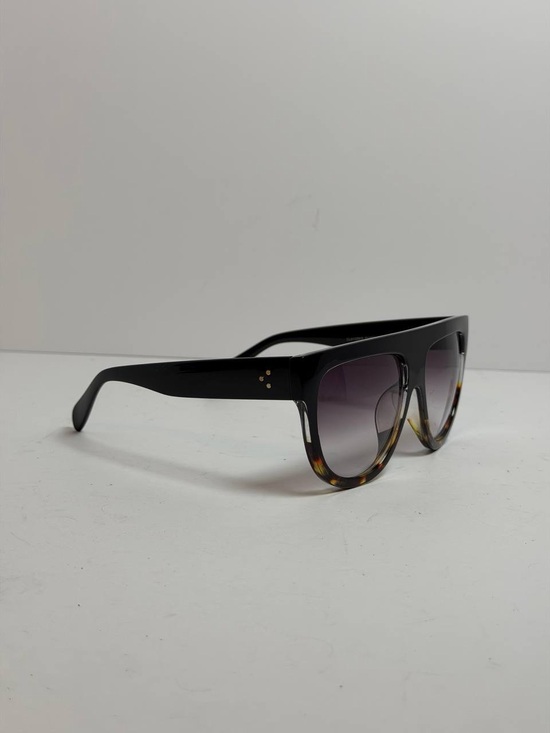 Celine Shadow CL41026/S Sunglasses Black Flat Top Frame/Tortoise Shell Bottom main image 5